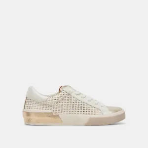 ZINA SNEAKERS BONE GOLD WOVEN - re:vita