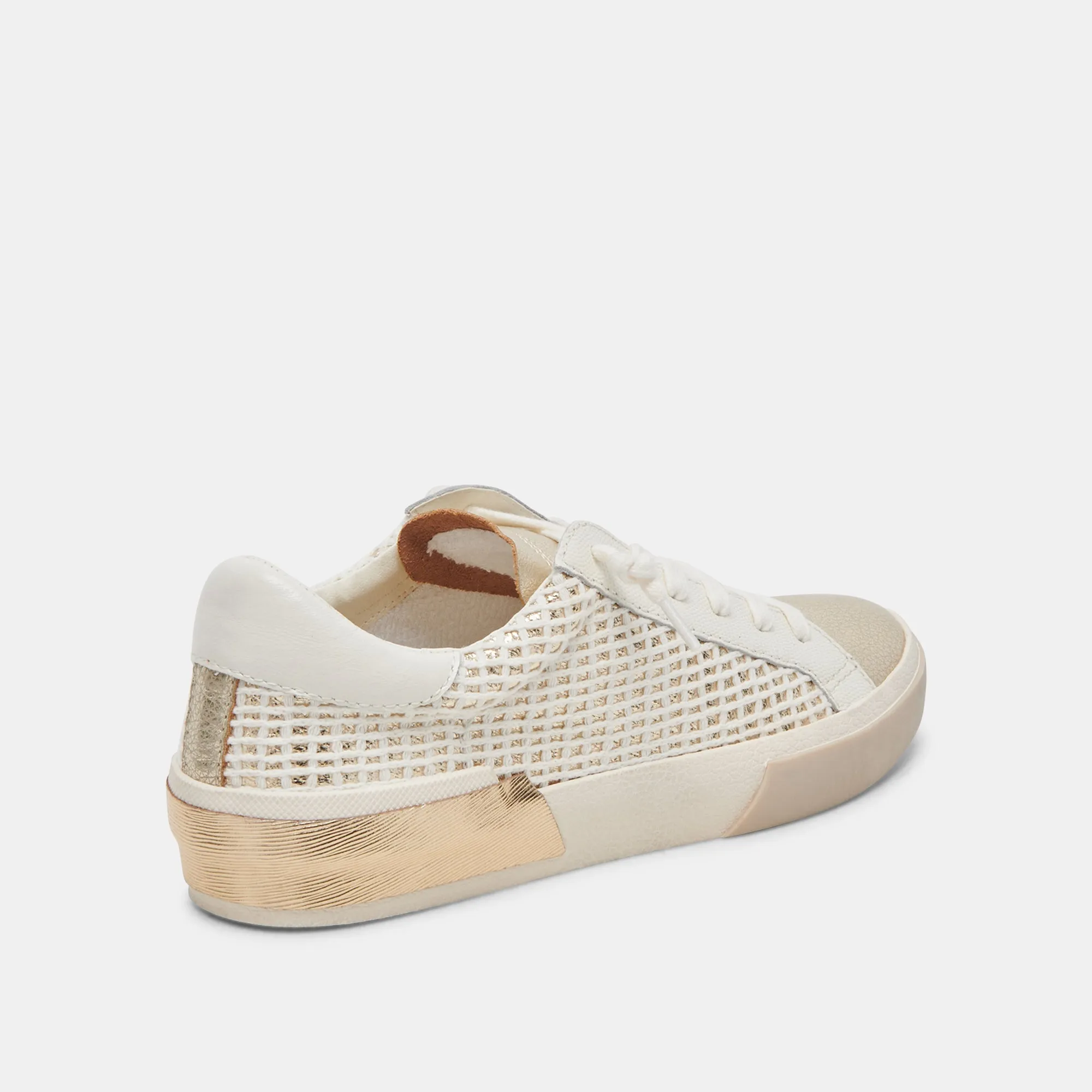 ZINA SNEAKERS BONE GOLD WOVEN - re:vita