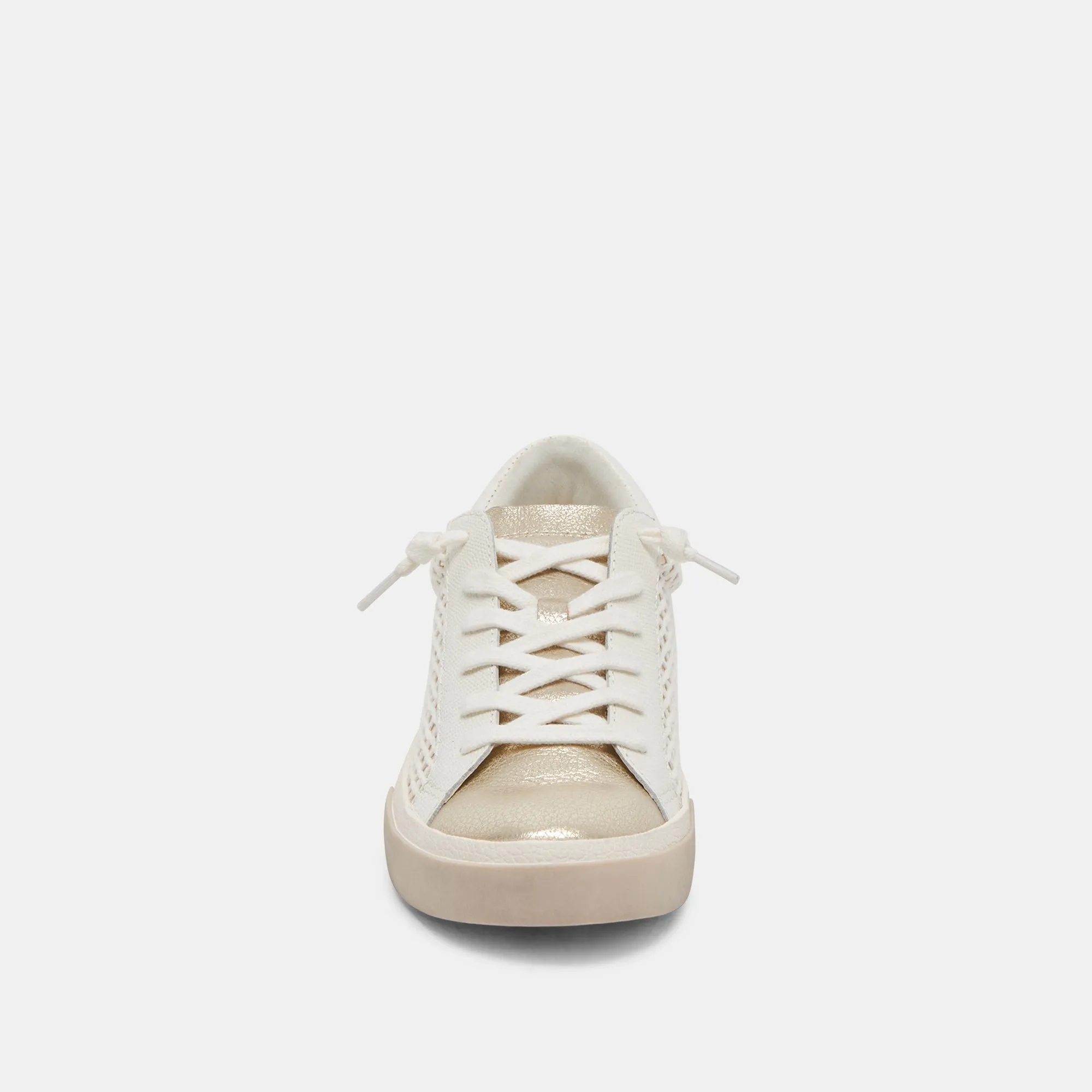 ZINA SNEAKERS BONE GOLD WOVEN - re:vita